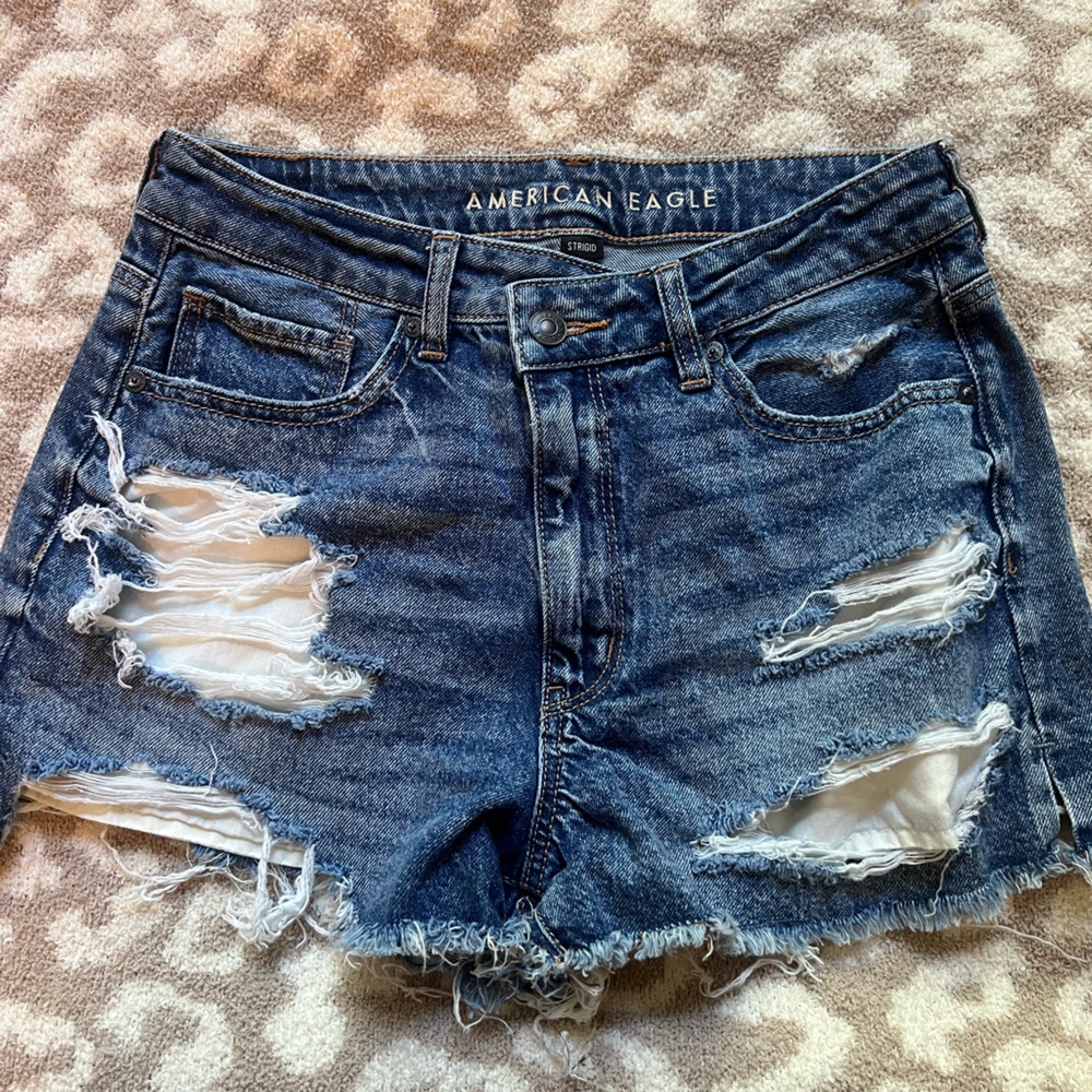 American Eagle Outfitters Ripped Blue Jean Shorts